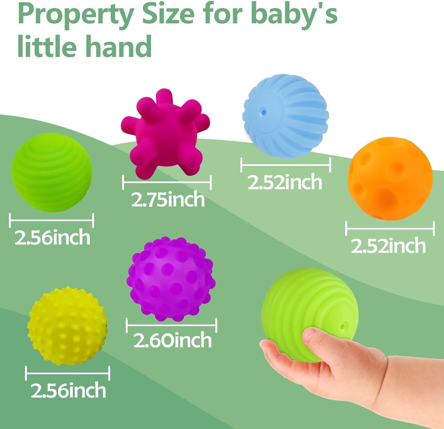 Gentle Squeaky Foam Balls for Tactile Exploration – Ideal for Babies 6-12