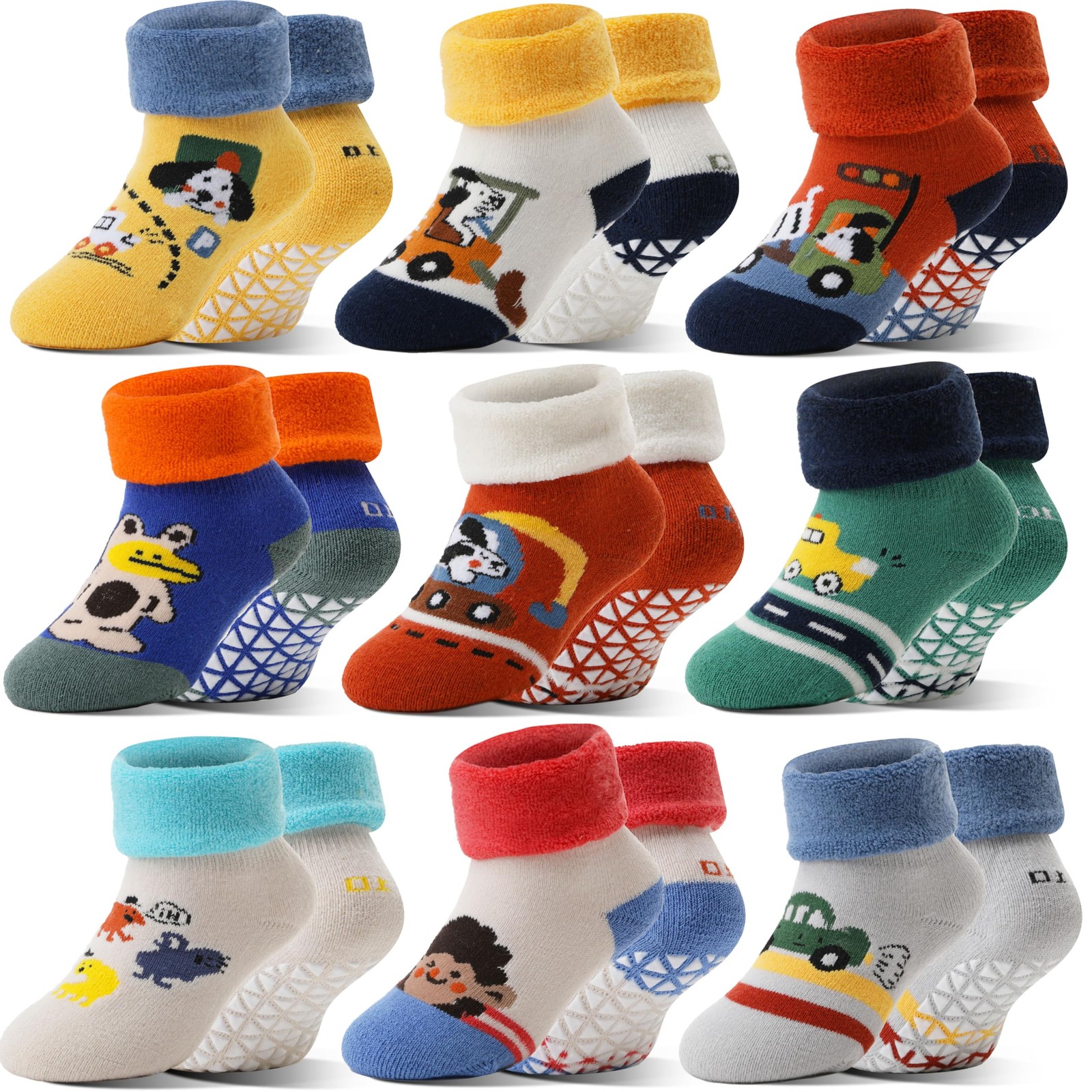Toddlers Grips Socks Warm Thermal Winter Thick Baby Boys Infants Anti Slip No…
