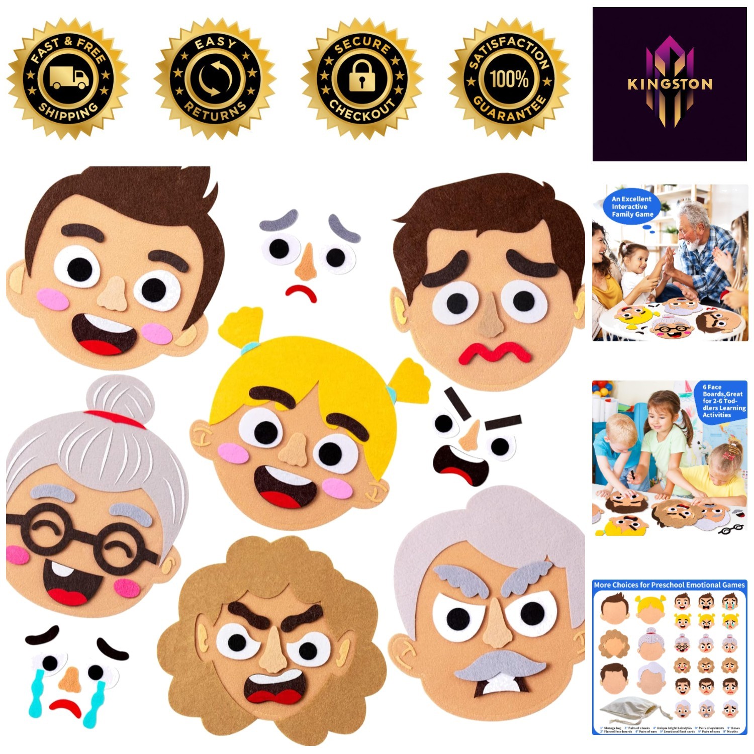 116-Pc Emotions Busy Board Set – Build Emotional Intelligence for Toddlers
