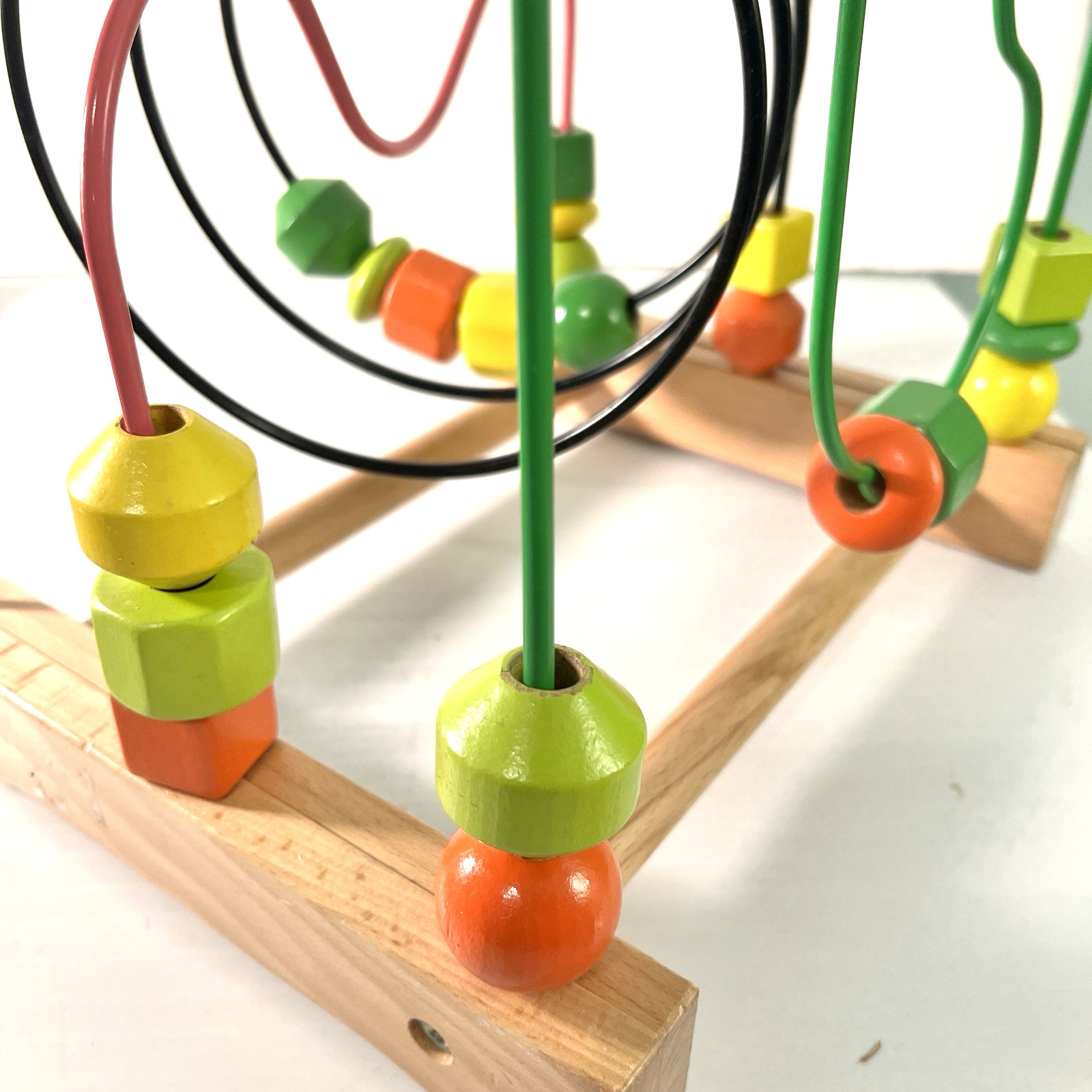 Ikea Wooden Bead Rollar Coaster Maze Toddler Toy 10 x 12 x 11 Motor Skills