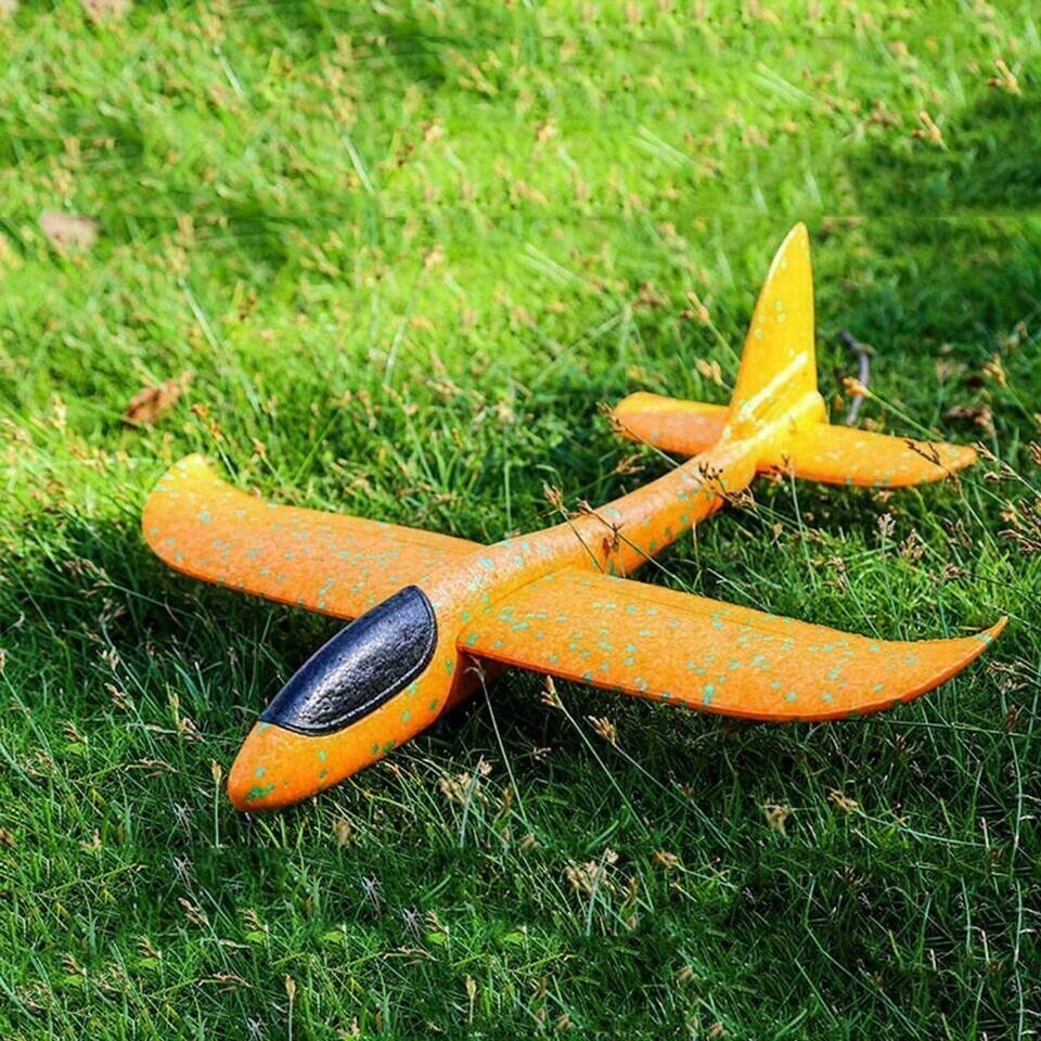 Airplane Toys 19″ Foam 10 Orange Plane, Birthday Gifts For Kids 3 4 5 6 7 8 9 10