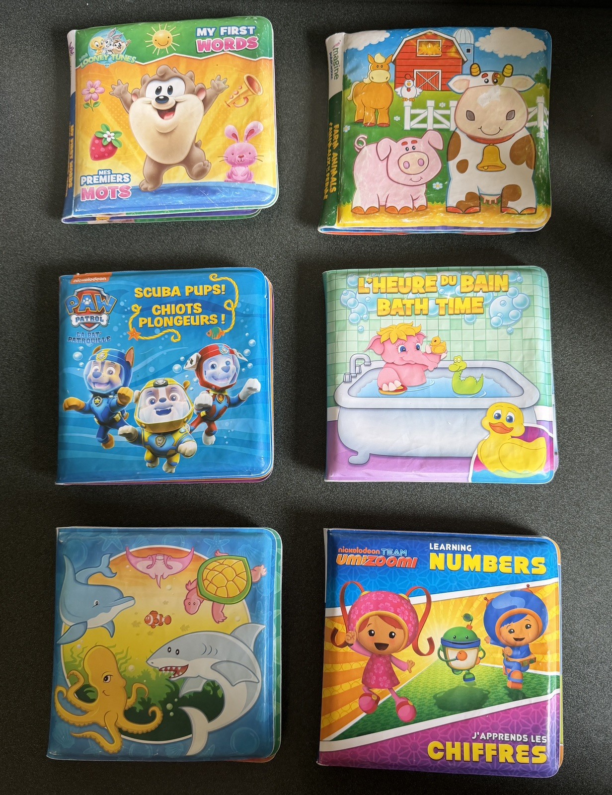 Soft Cloth Books Baby Books Bath Books 6-Pack French English Bilingual