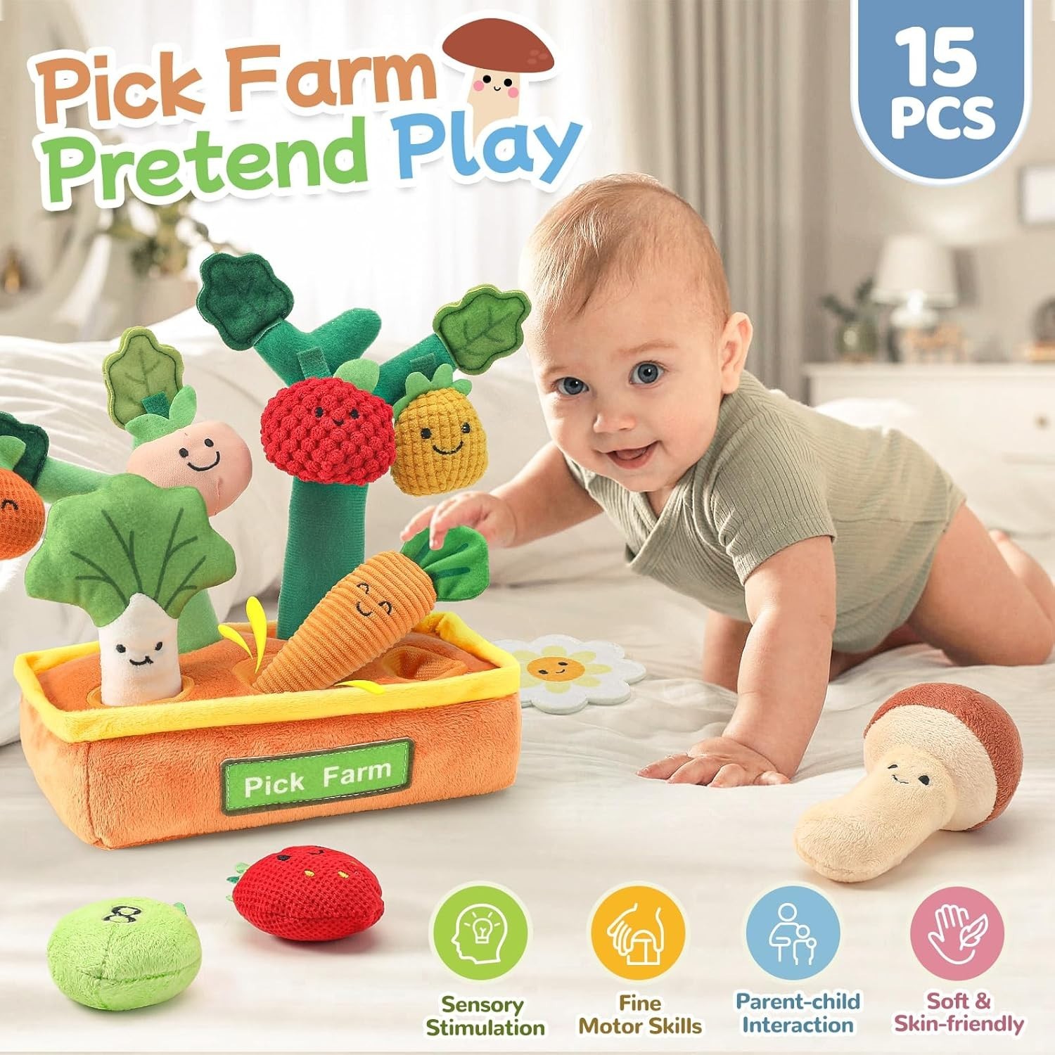 Baby Montessori Sorting Toys,Sensory Crinkle Toys Shape Sorter Game for Babies