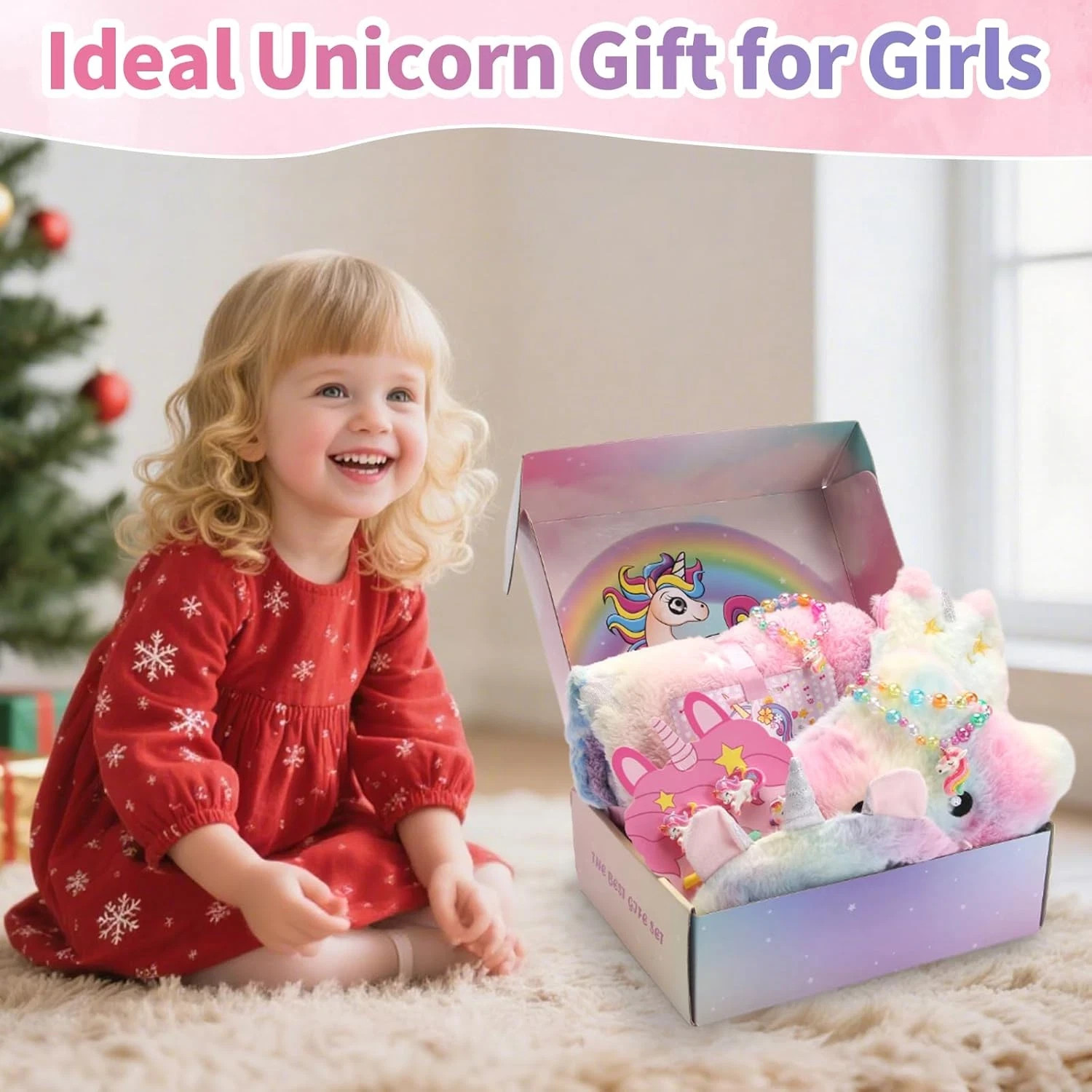 Unicorn Gifts for Girls Age 3 4 5 6 7 8 Years Old, Unicorn Toys for Girls with G