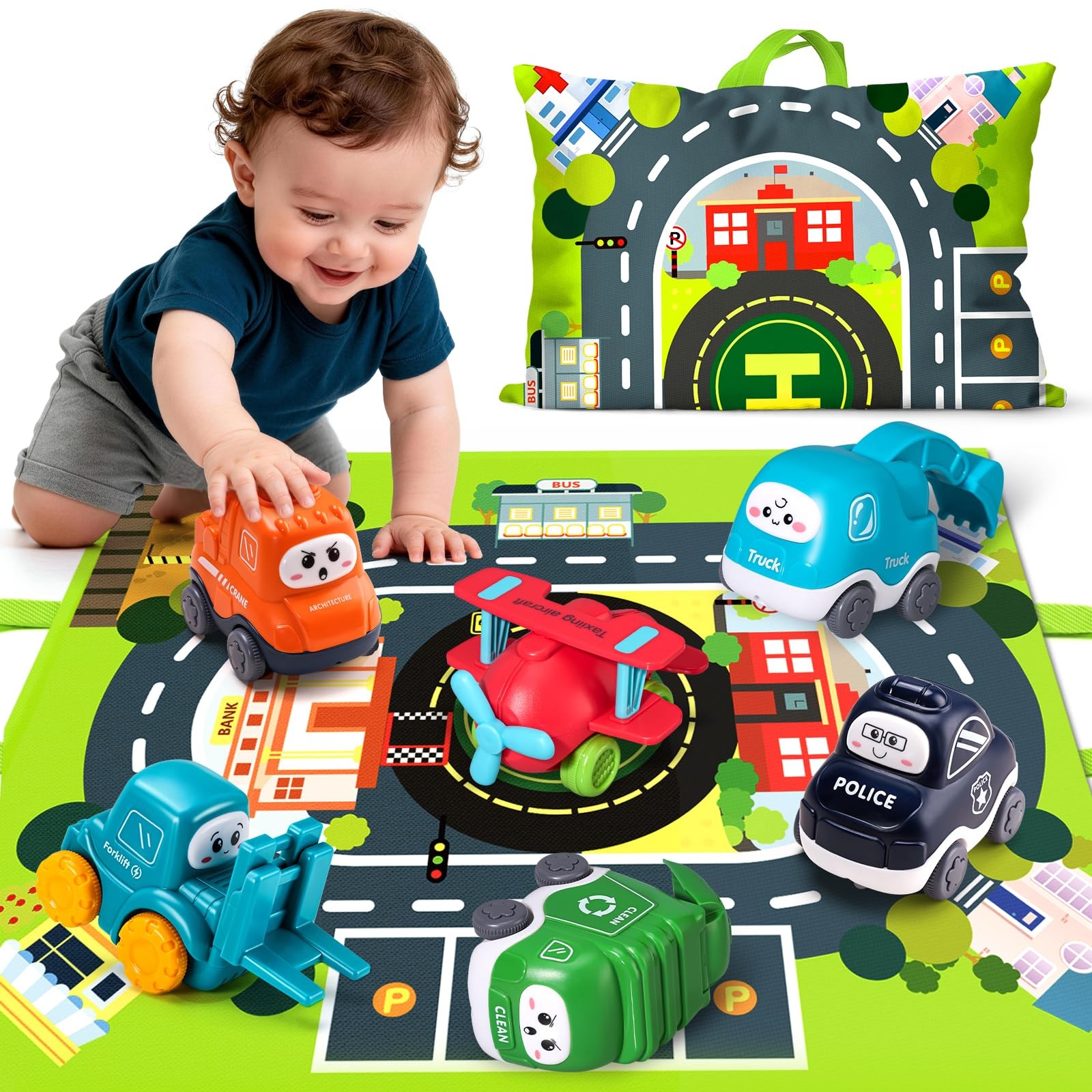 Big Cartoon Truck Car Toys for 1 Year Old Boy with Small, Colorful