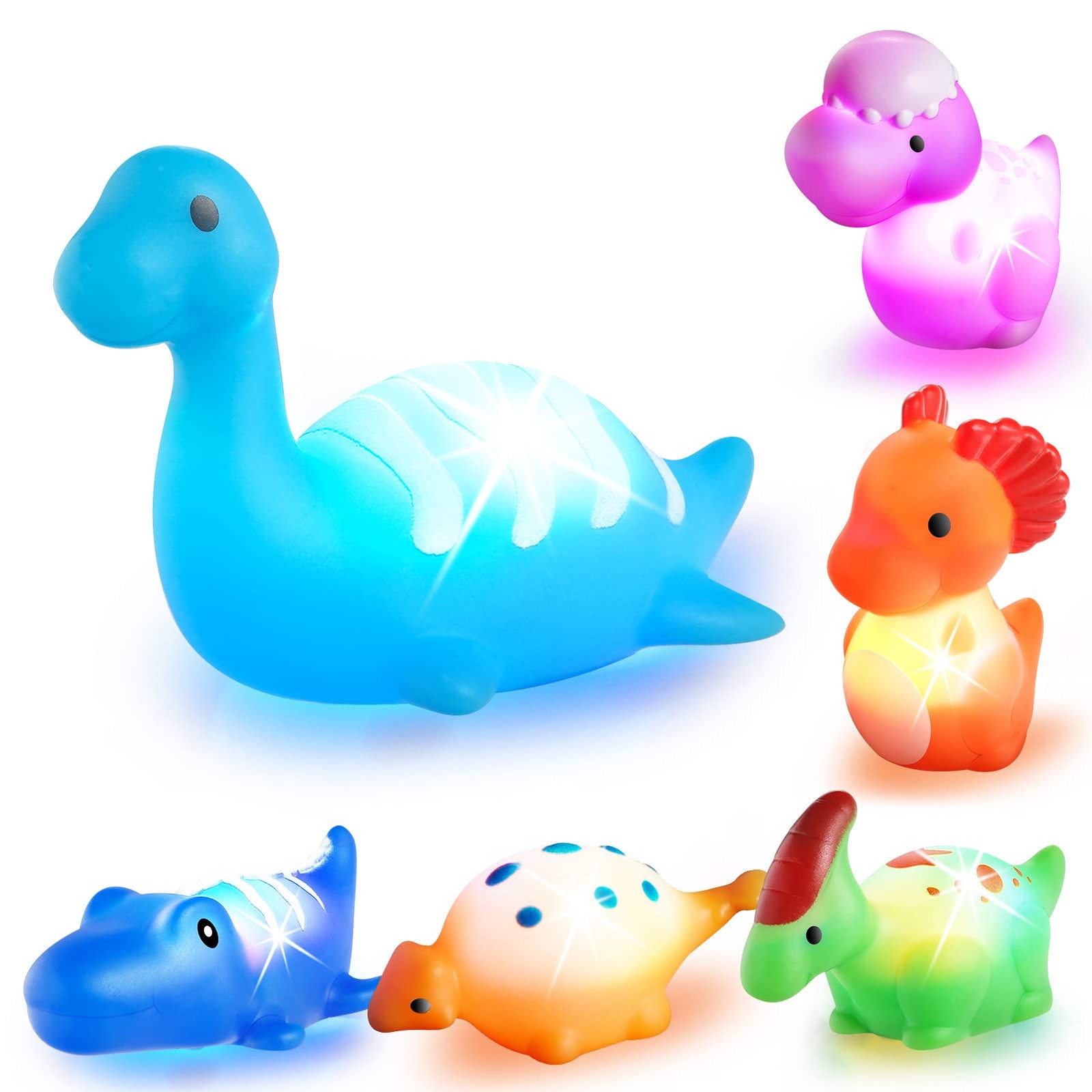 VIBOYLAR Bath Toys for Toddlers 1-3: 6 Packs Light-Up One Size, Multicolor
