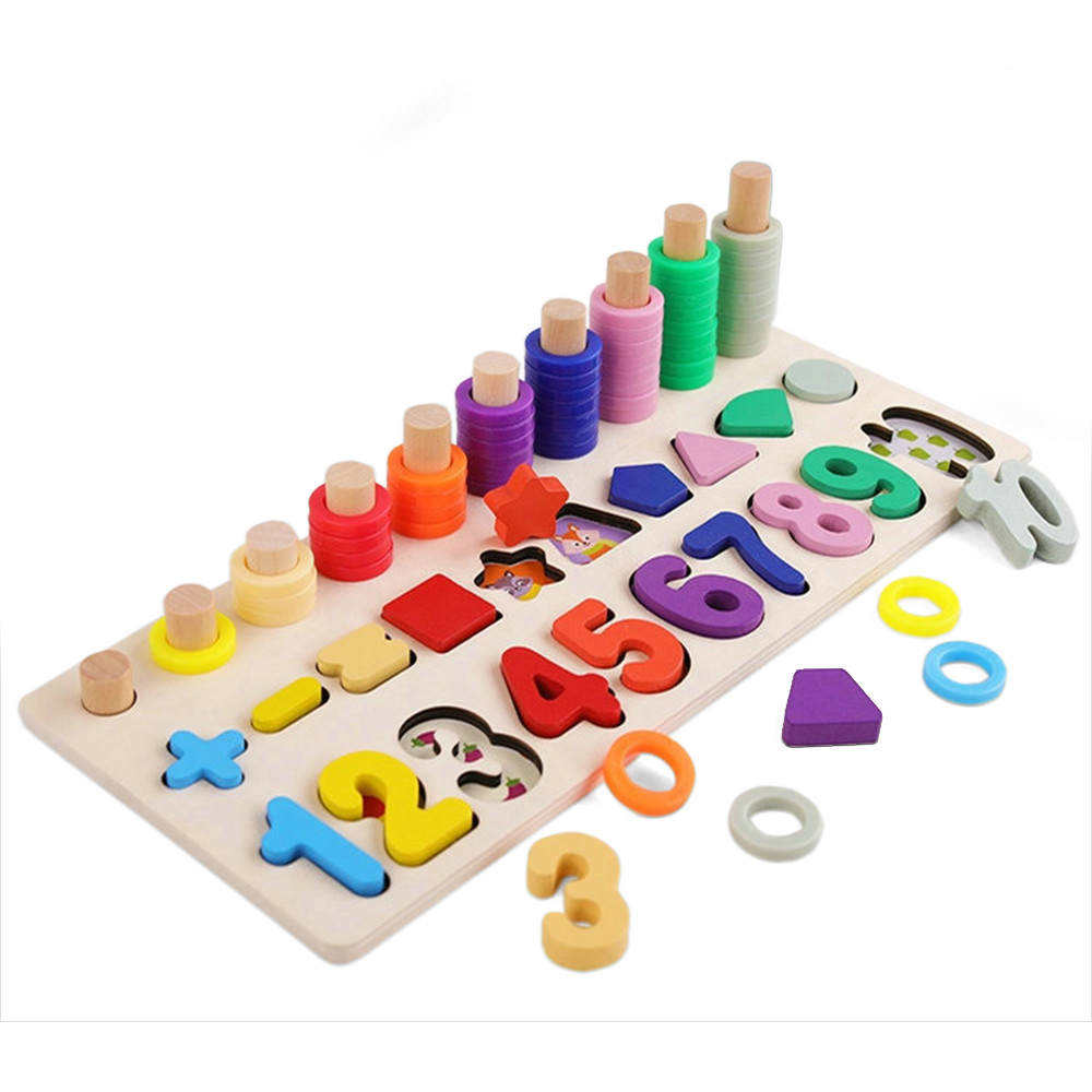Montessori Number Puzzles for Toddlers – Wooden Educational Preschool Shape