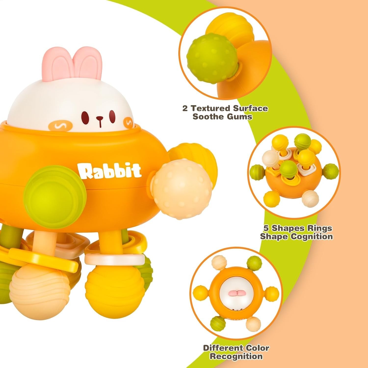 Easter Bunny Baby Sensory Teething Toy