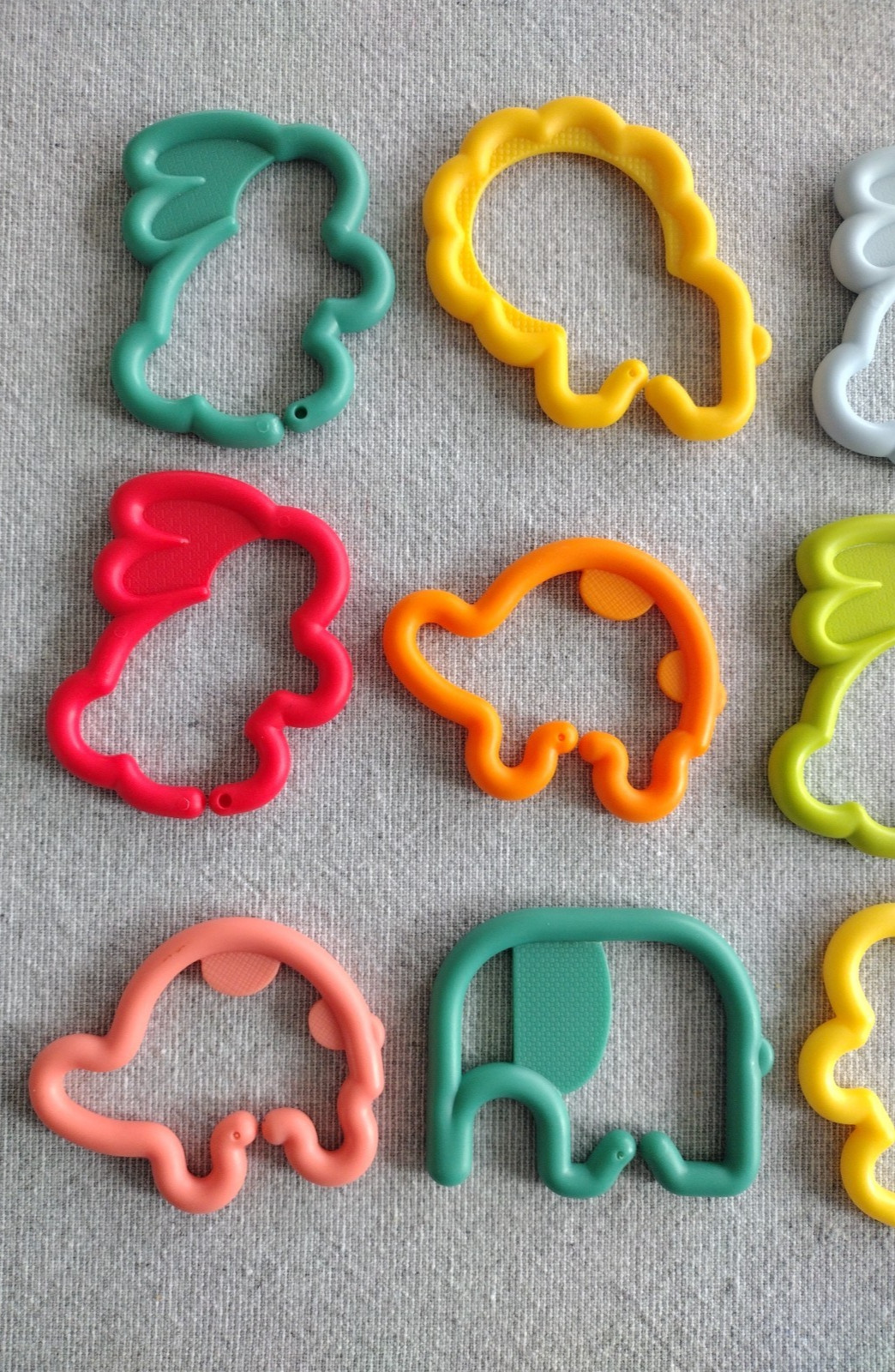 Infantino Animal Parade Animal Shaped Rings 19 Links Clips Bunny Lion Turtle
