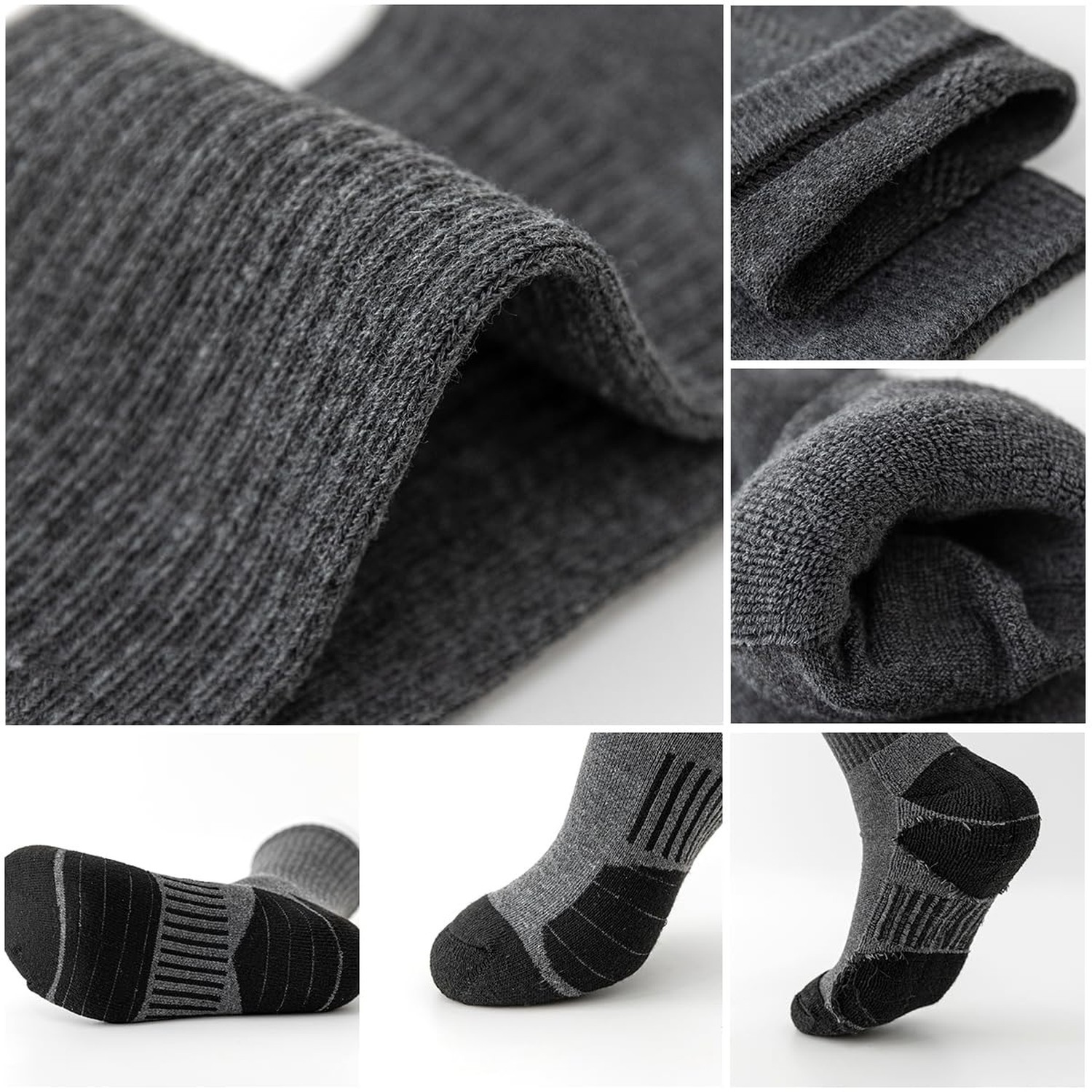 JOYNÉE 8 Pairs Mens Crew Socks Cushioned Moisture Wicking Athletic Socks Wo