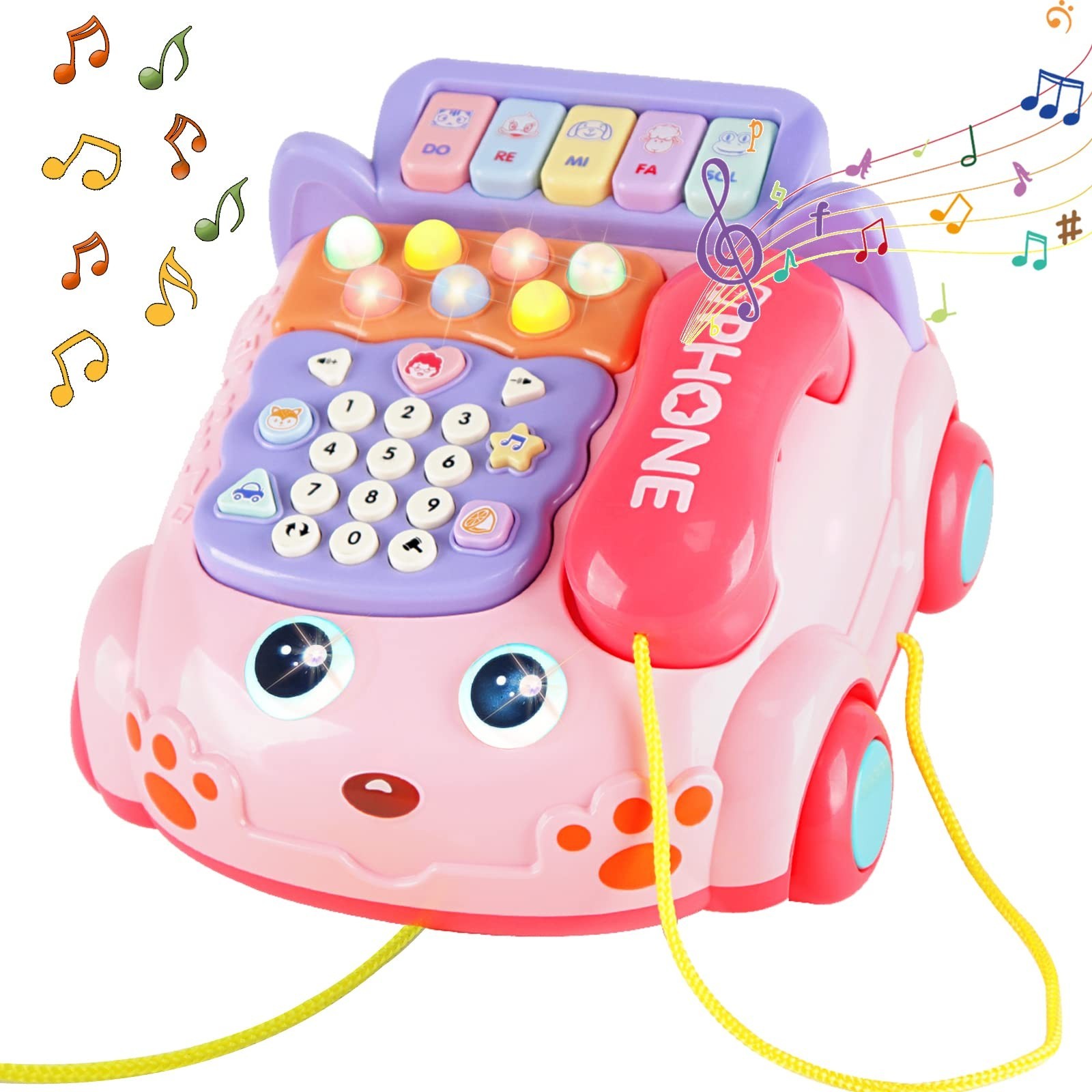 Baby Phone Toy,Baby Toy Phone Cartoon Baby Piano Music Light Toy Children…