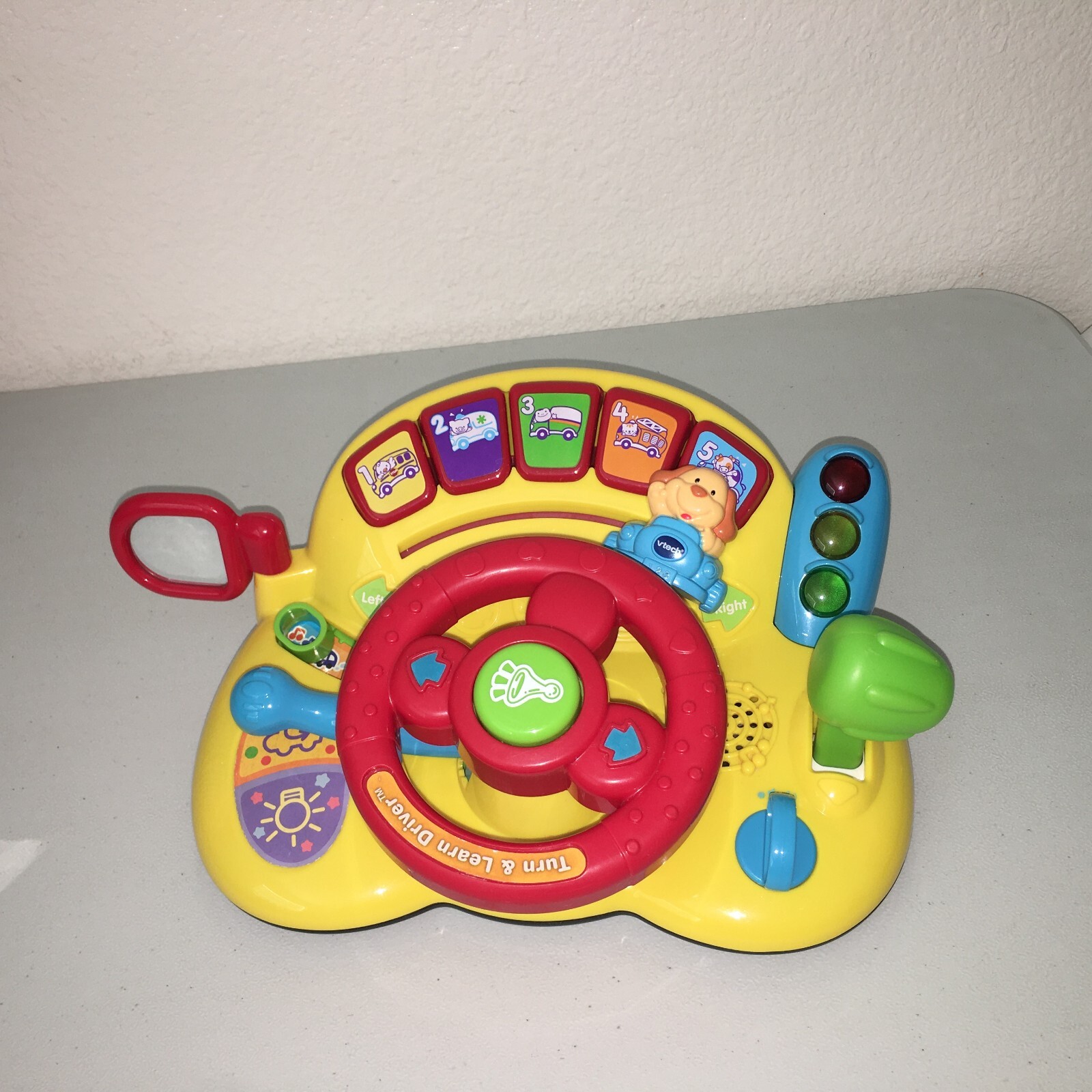 Vtech Baby Turn & Learn Driver Toy Yellow Ages 6-36 mo Toddler Musical Activity.