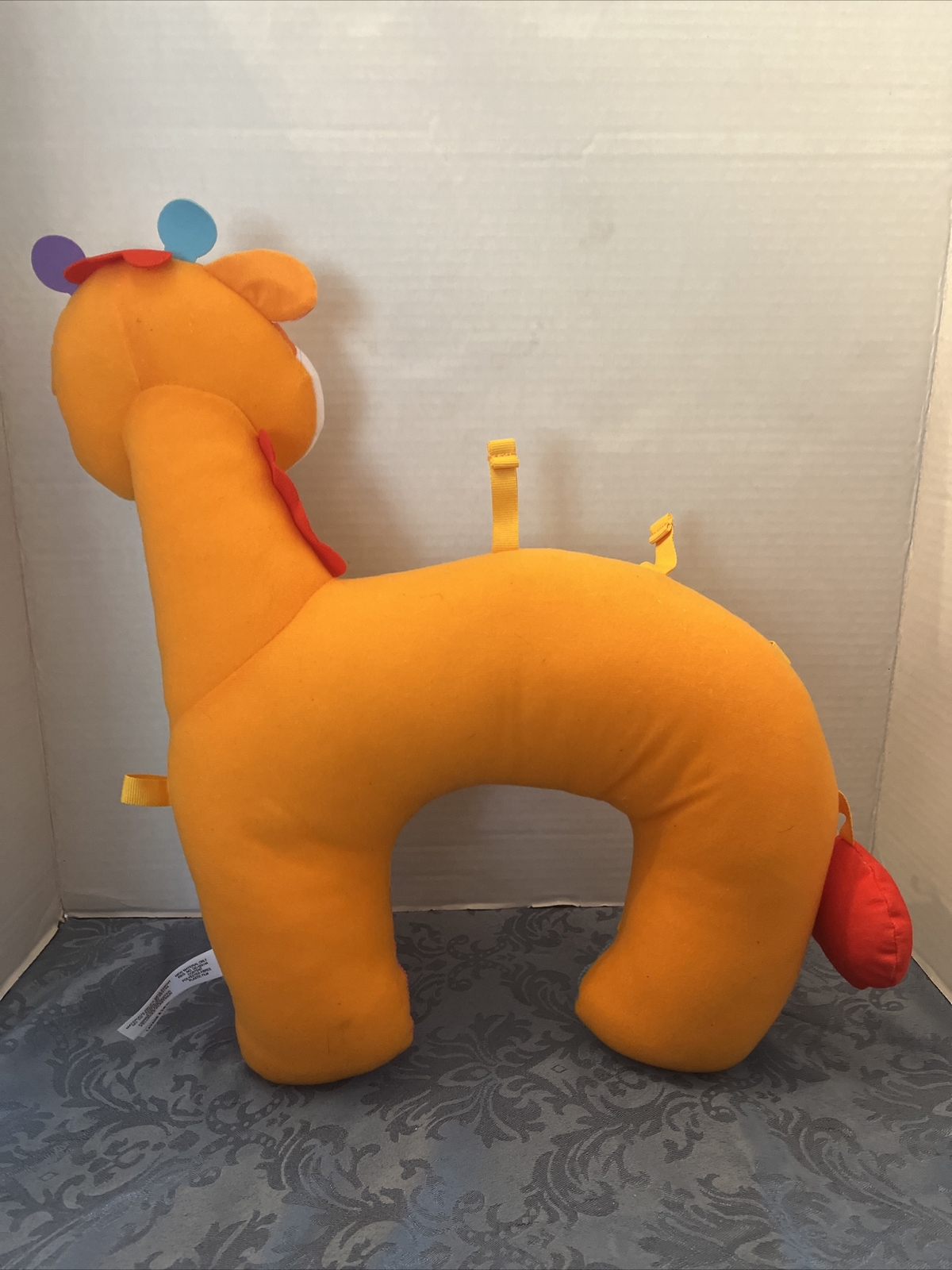 V-TECH TUMMY TIME DISCOVERY PILLOW GIRAFFE CRINKLE EARS PLUSH ADD YOUR OWN TOYS