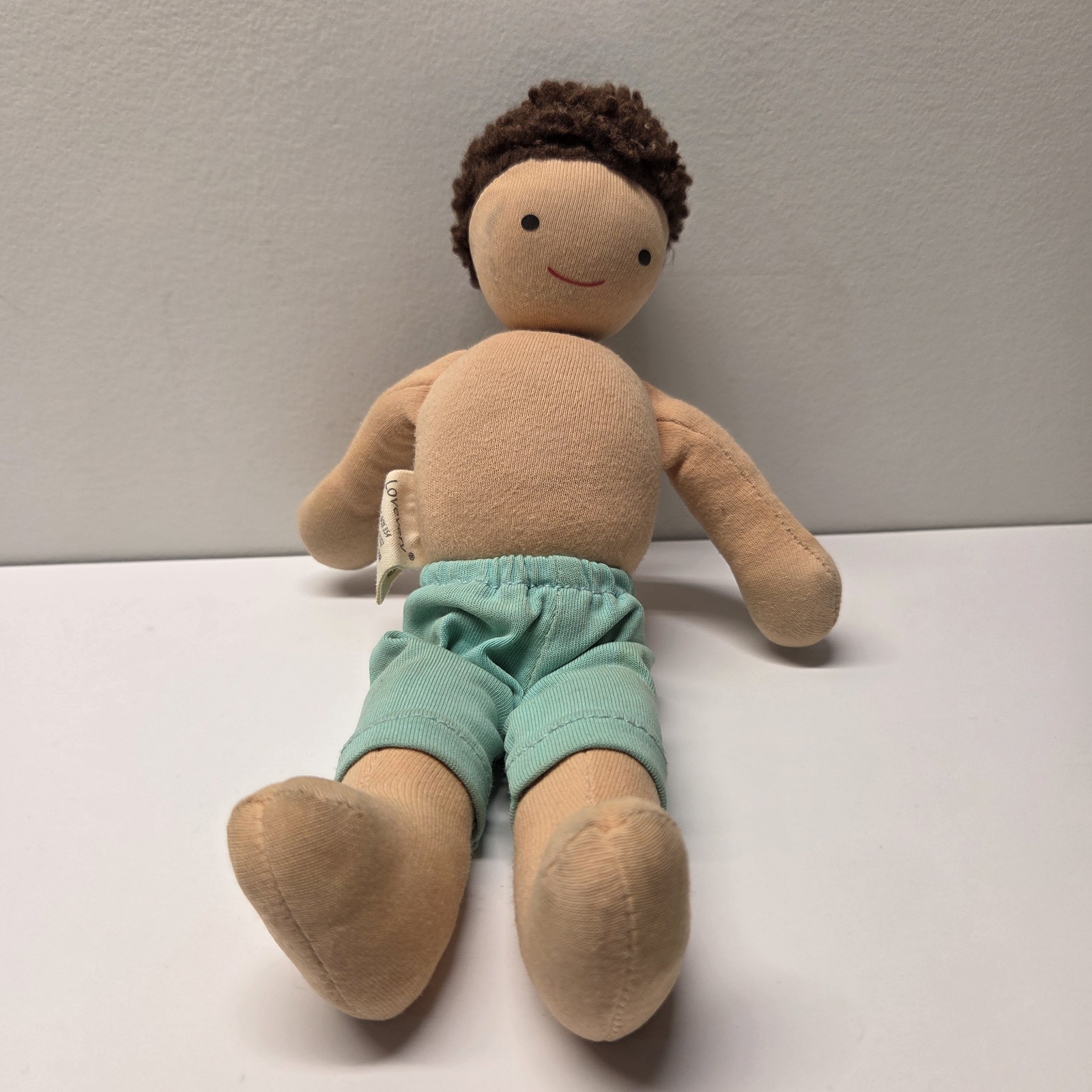 Lovevery Gender Neutral Plush Doll Baby Montessori Organic Cotton Curly Hair 9”