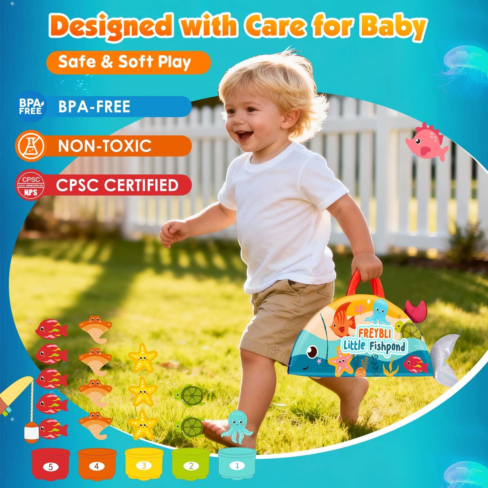 FREYBLI Montessori Toys for 1 Year Old Boy Girl Birthday Gift – Cloth Toddler…
