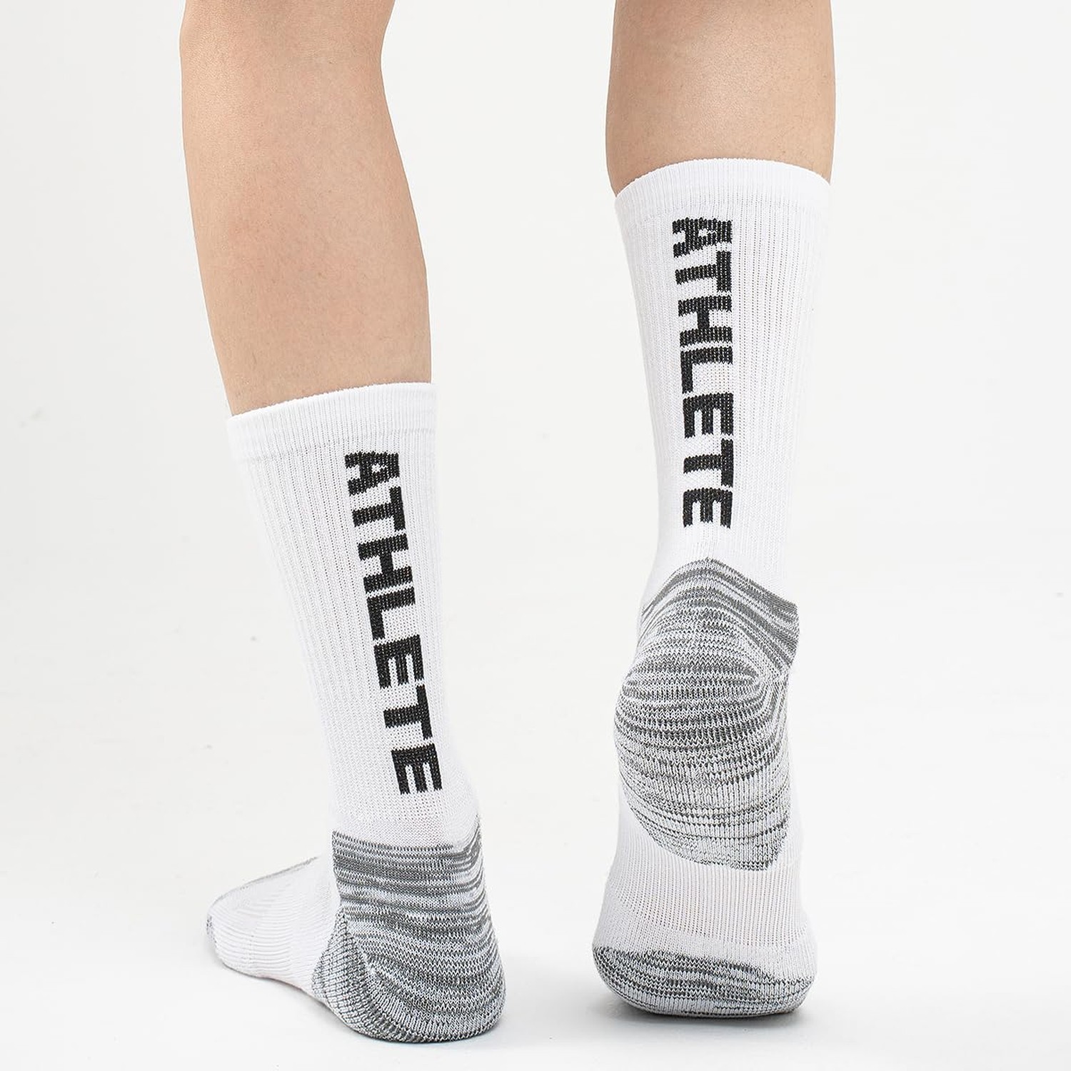 JOYNÉE 6 Pairs Mens Crew Cushion Socks Work Athletic Running Socks Casual B