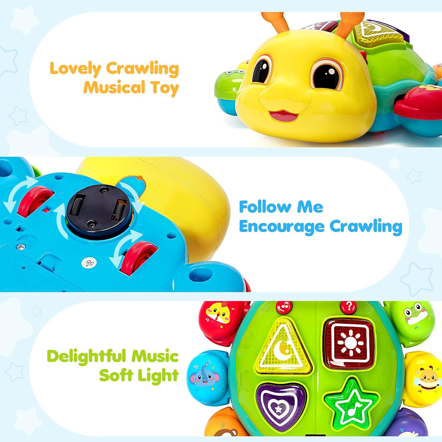 Baby Crawling Toys for 6-12 Months, Musical Toys for Infants 7 8 9 10 11 Months,