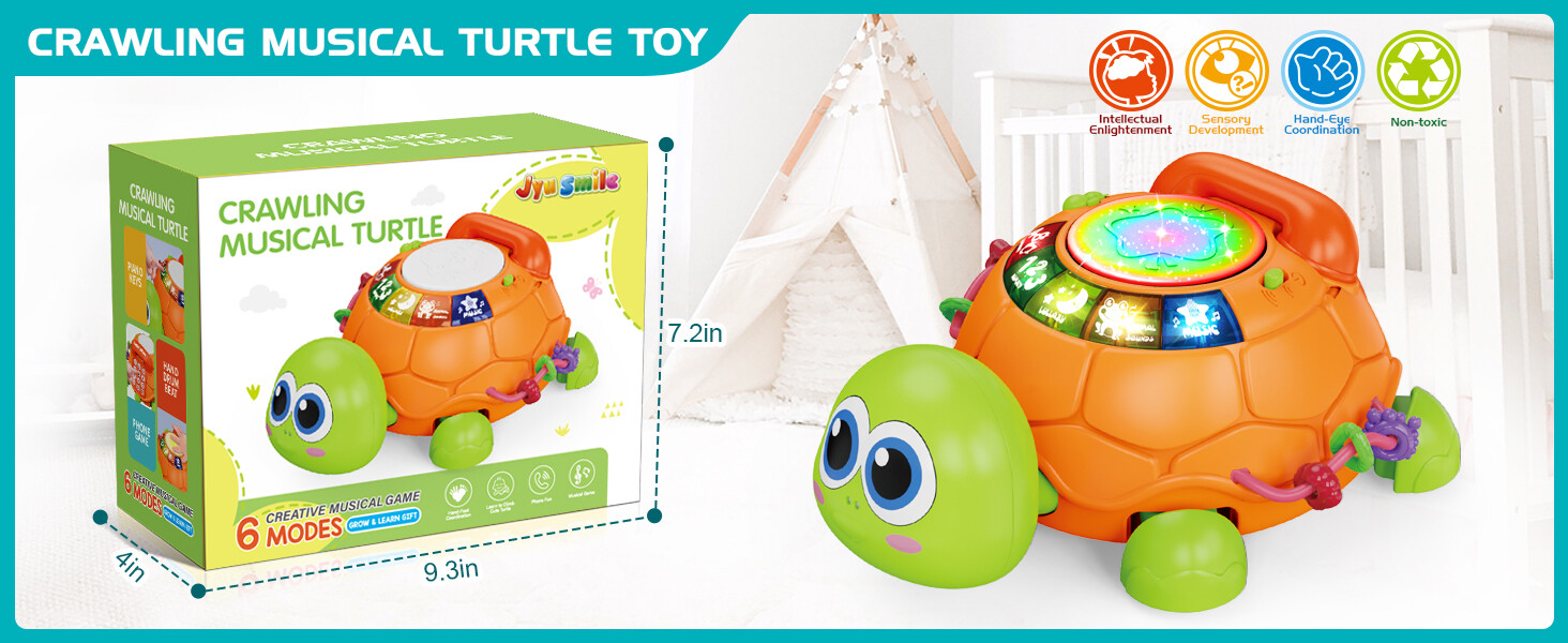 Baby Toy 6 to 12 Months – Musical Turtle Crawling Early Learning Educational Toy