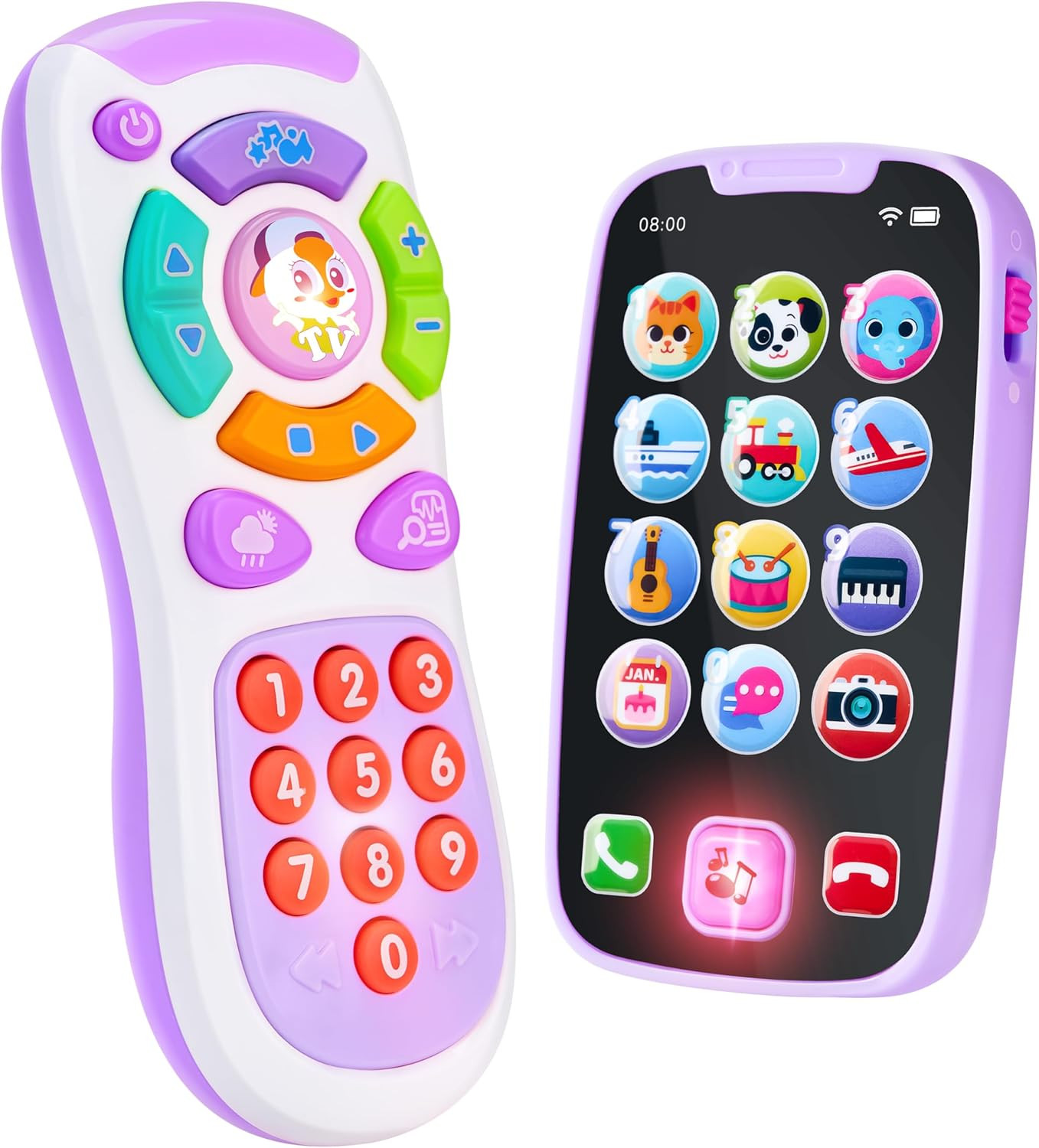 JOYIN Baby Learning Phone and Remote Toy for Toddler, Fun Smartphone Toys with M