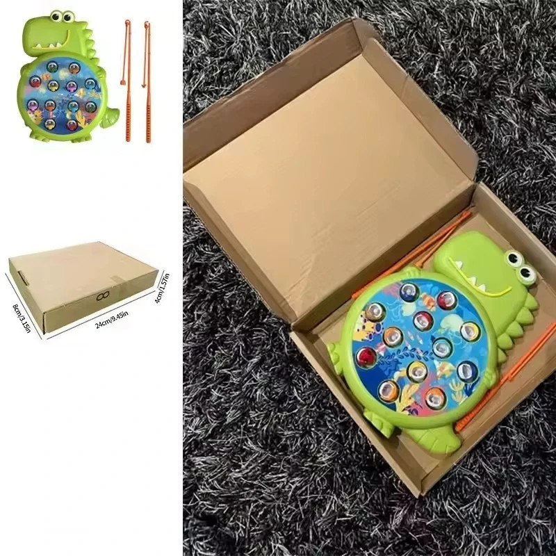 Dinosaur Simple Magnetic Fishing Play Rod Game Toy with Rod Kids Educational Toy