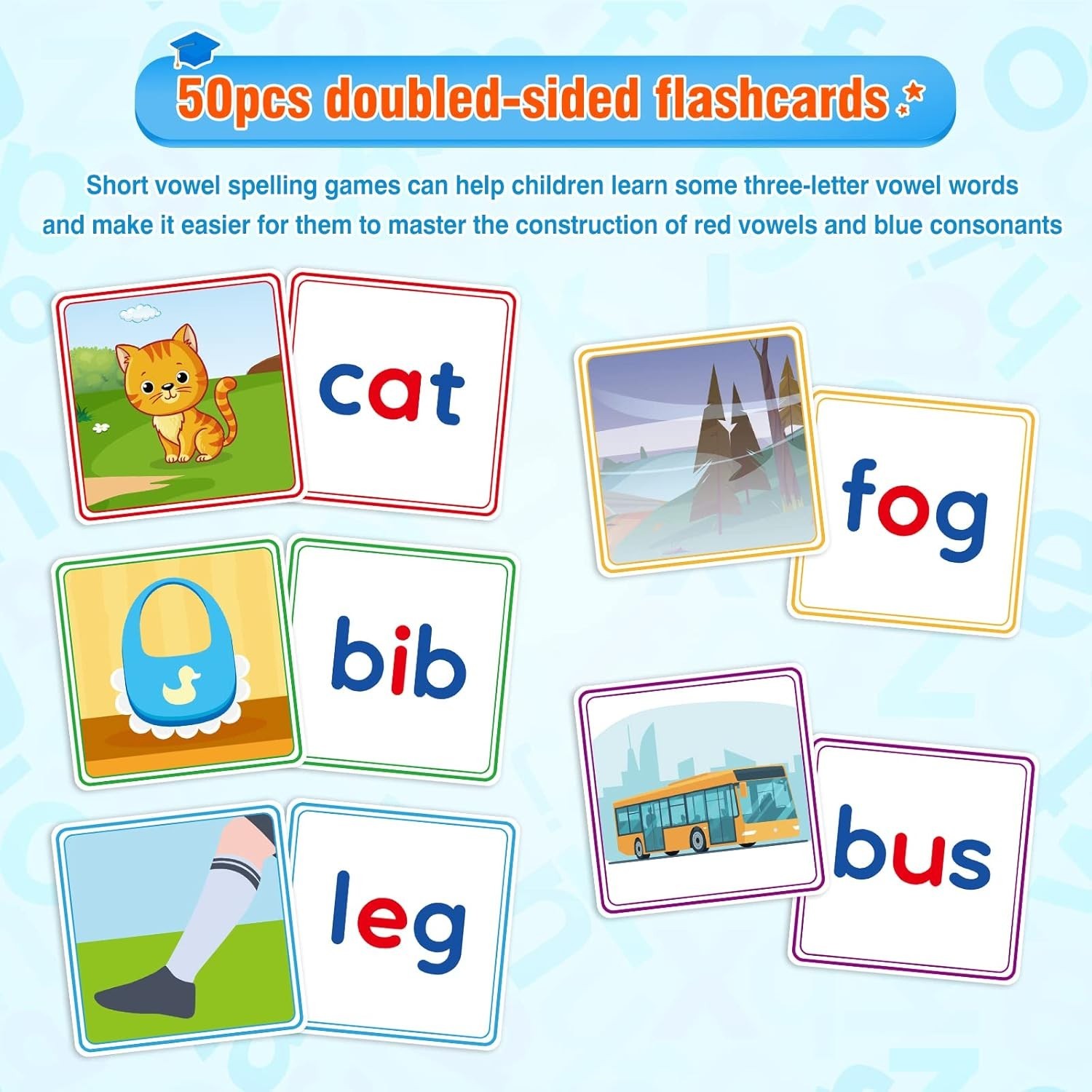 Educational Wooden Alphabet Blocks Set with Flashcards for Kids Ages 3-6