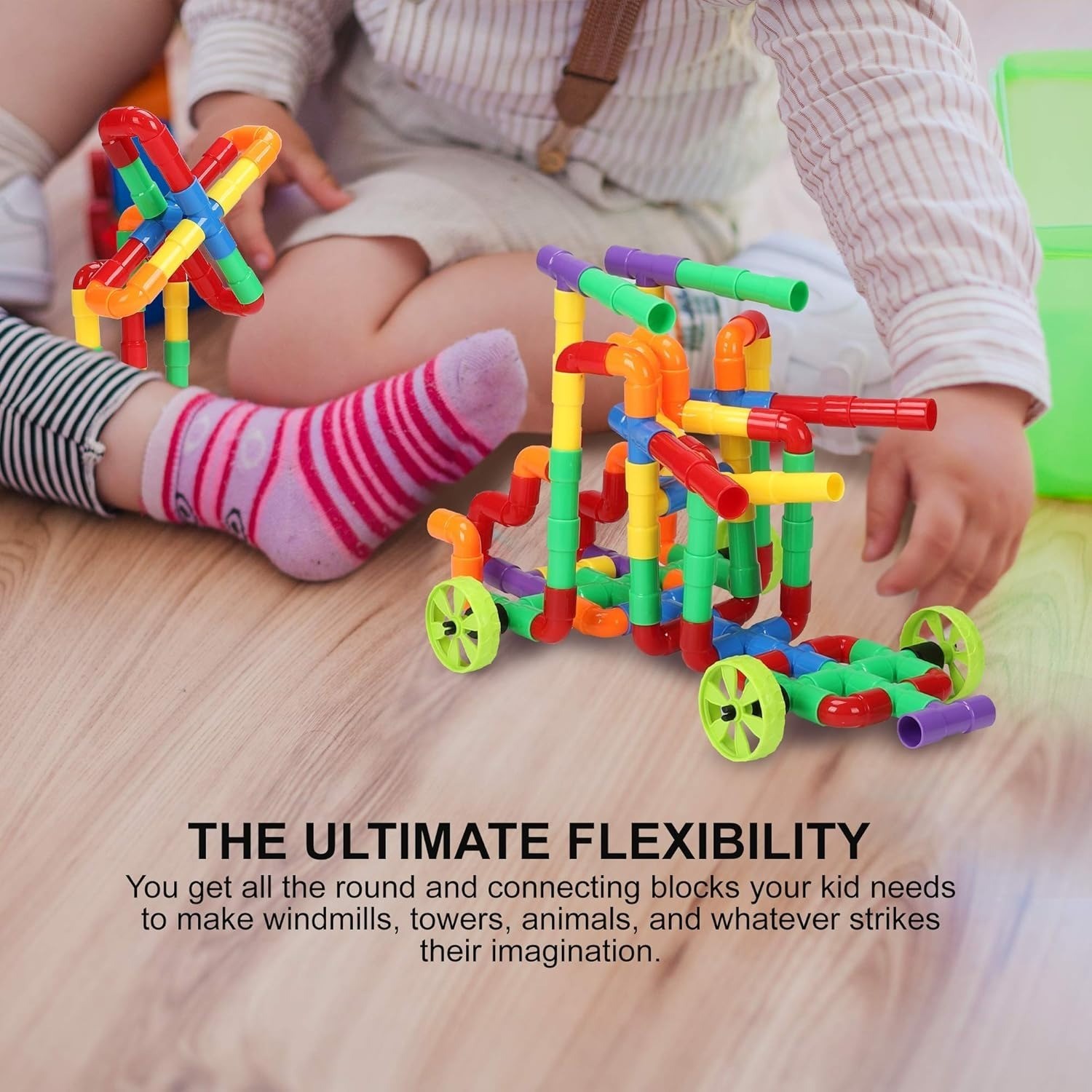 STEM Building Blocks Toy for Kids, Educational Toddlers Preschool Brain Toy Kit,