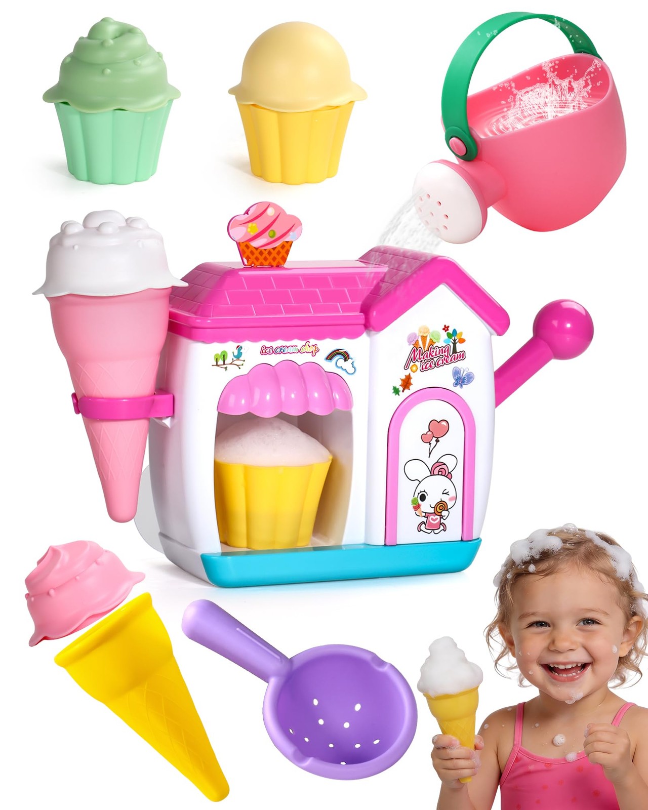 Bath Toys for Kids Ages 4-8 3-5 Toddler 2.8 x 6.1 x 5.9 inches, Pink
