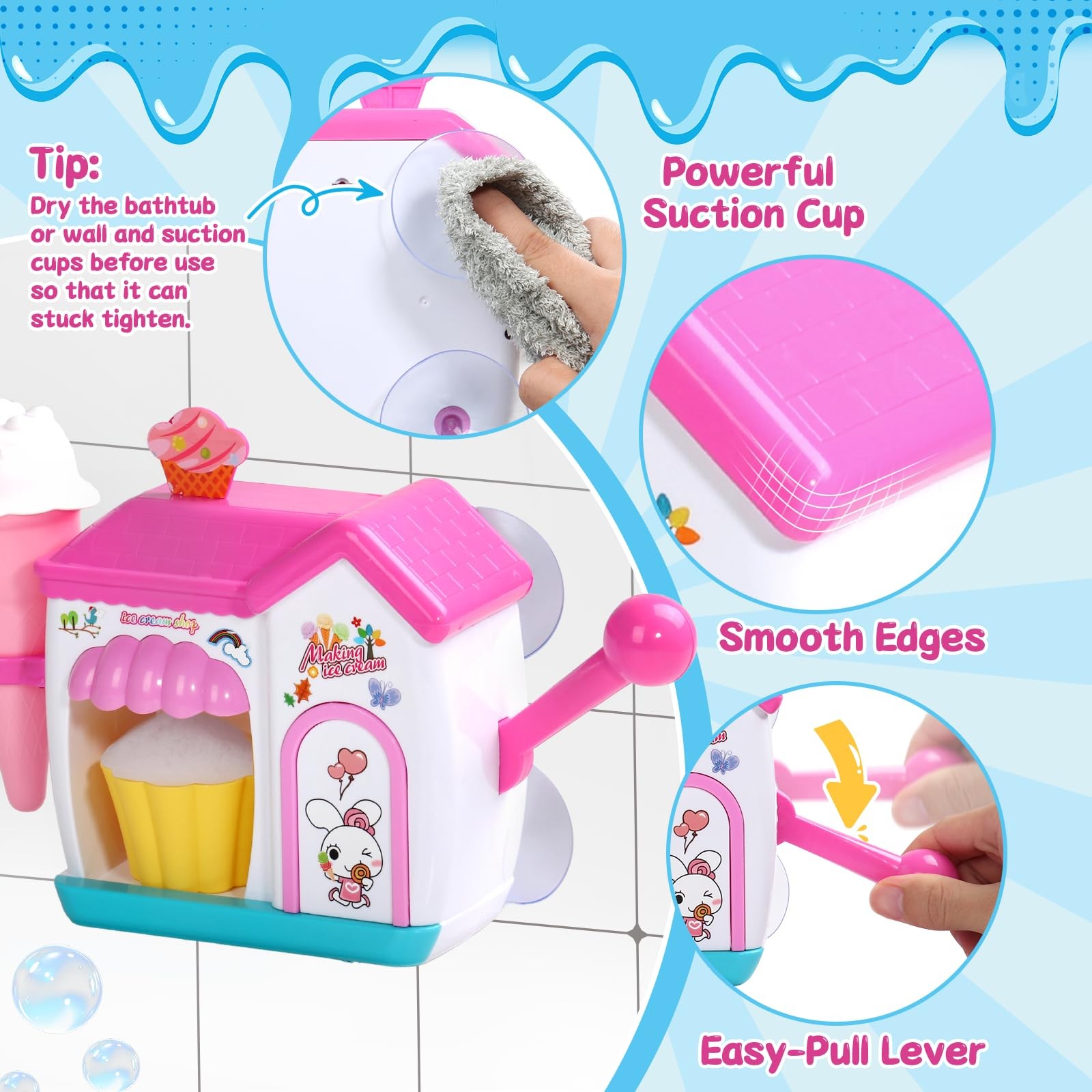 Bath Toys for Kids Ages 4-8 3-5 Toddler 2.8 x 6.1 x 5.9 inches, Pink