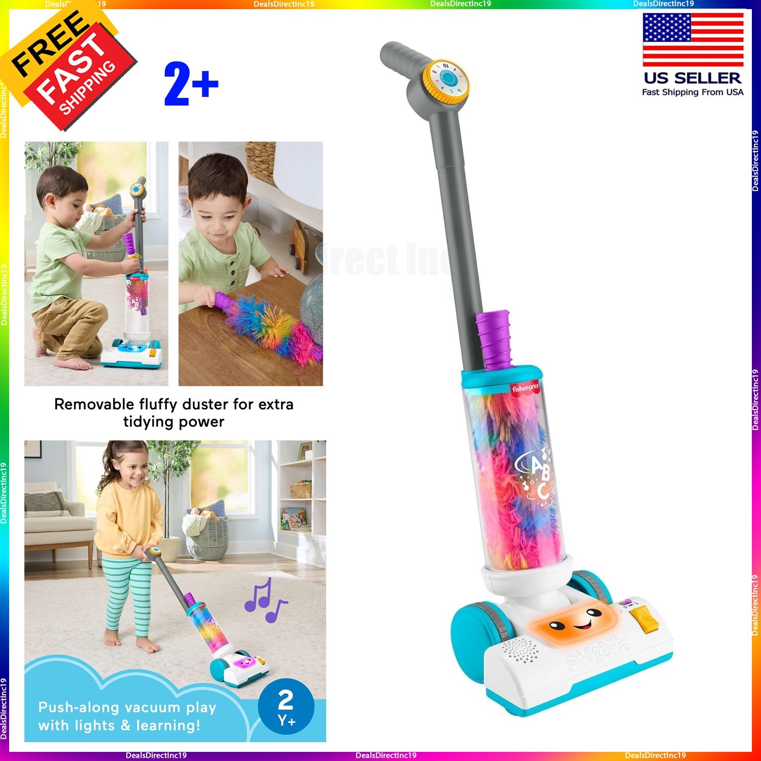 Kids Vacuum Cleaner Educational Musical Toys for Boys Girls Toddlers Learning
