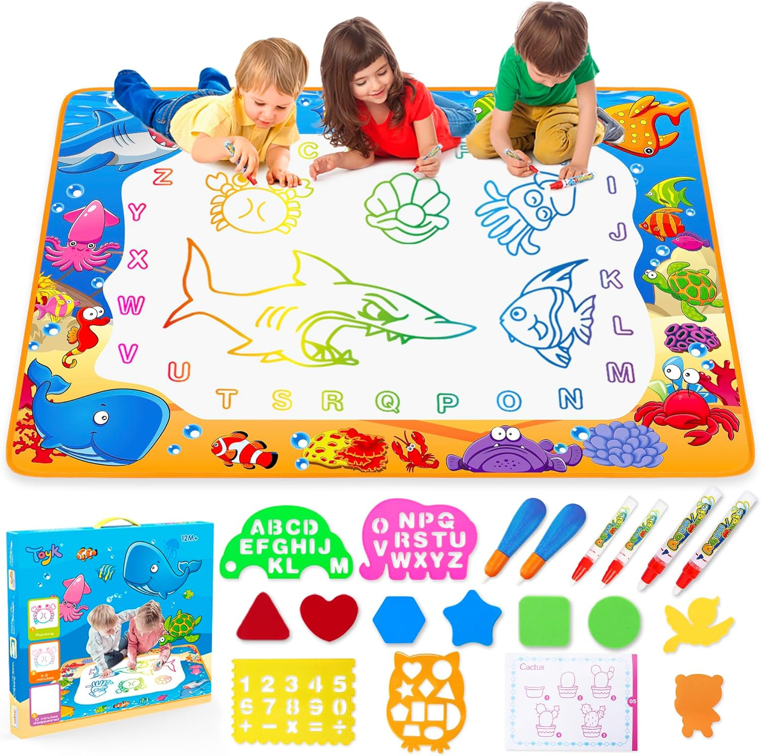 Water Doodle Mat – Kids Painting Writing Color Doodle Drawing Mat Toy Bring Magi