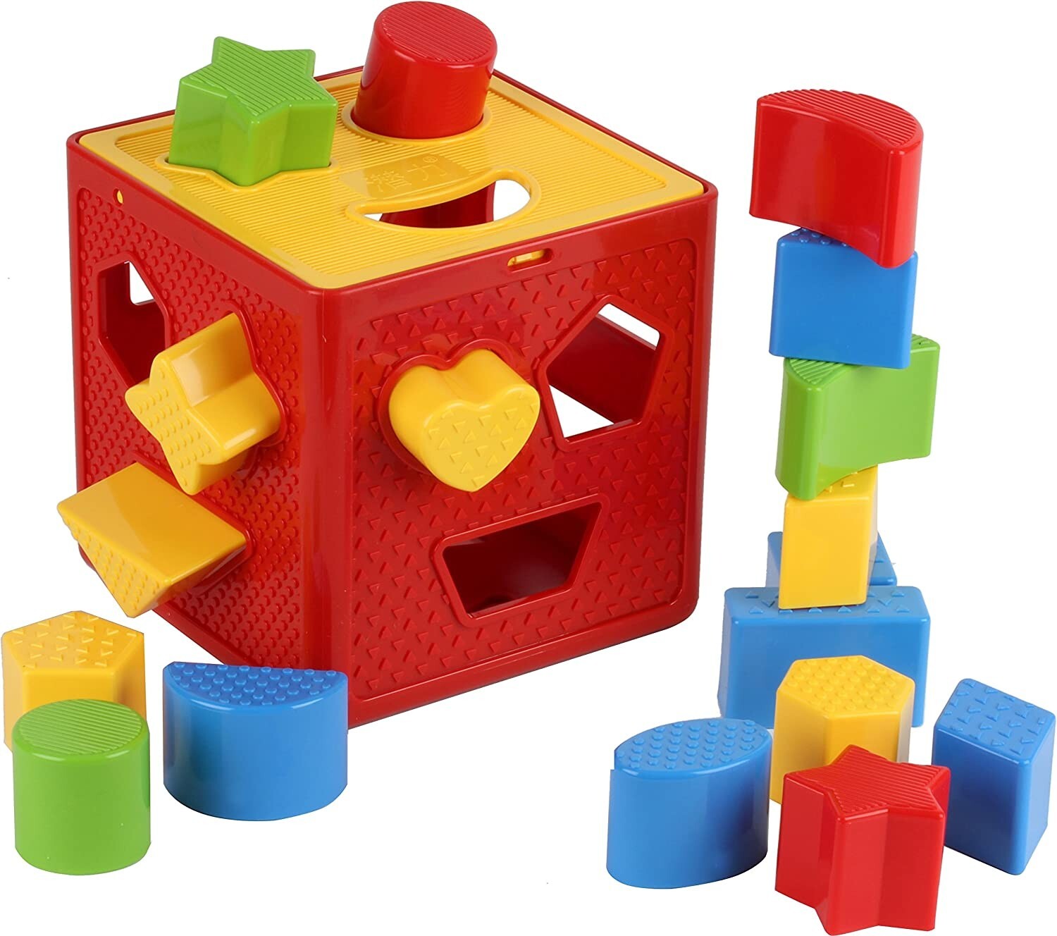 Baby Blocks 18 Shape Color Recognition Toys With Colorful Sorter Cube Box