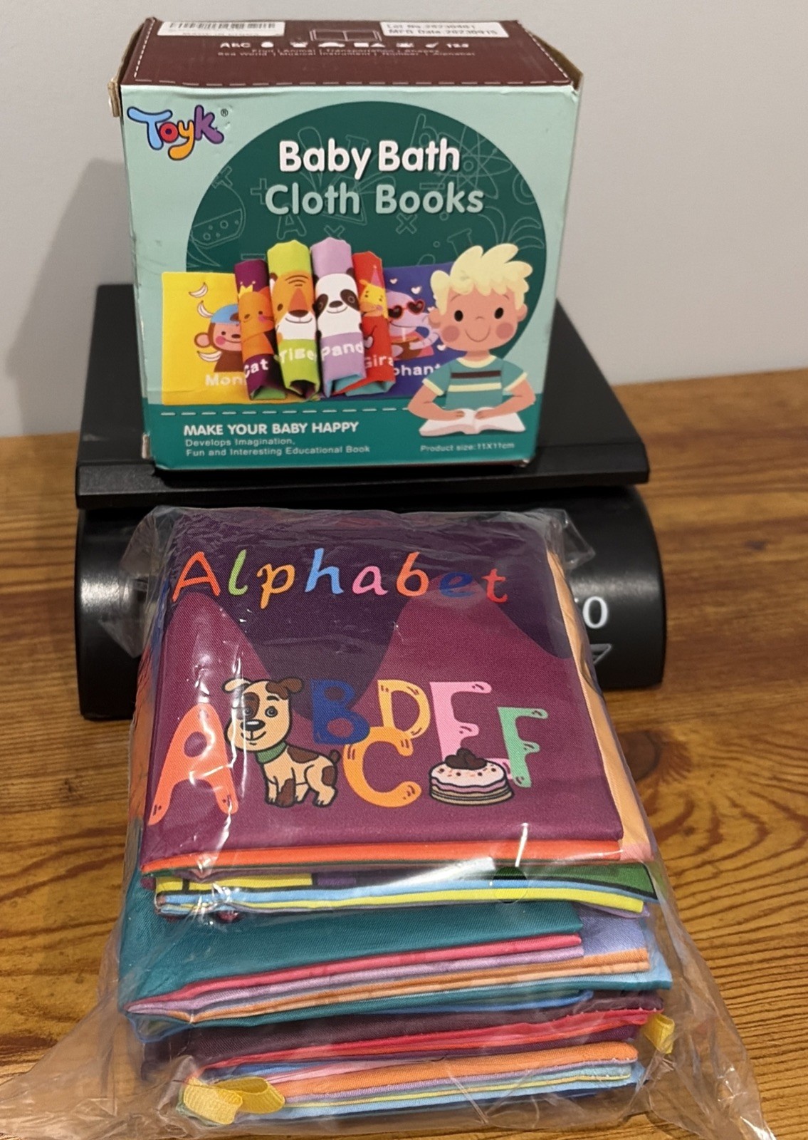 Toyk 8-in-1 Baby Bath Cloth Book Set Animal Alphabet Baby Toddler Set