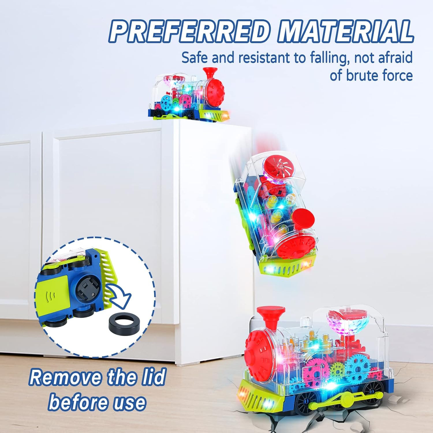 Light up Train Toys for Toddler,Interactive Autism Sensory Toys with Colorful Mo
