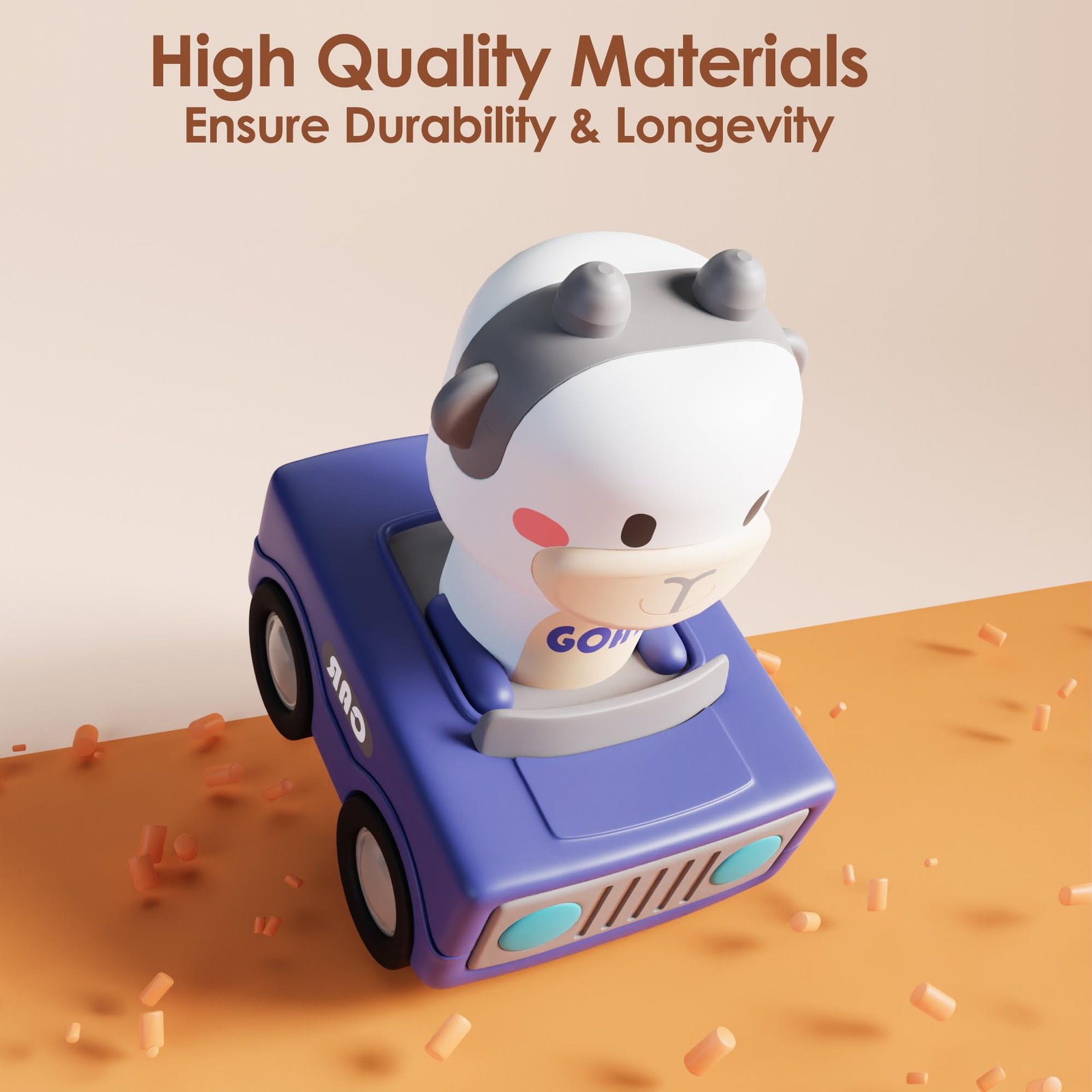 iPlay, iLearn Press to Go Car Toys for Toddlers 1-3, Baby Medium, Multicolors