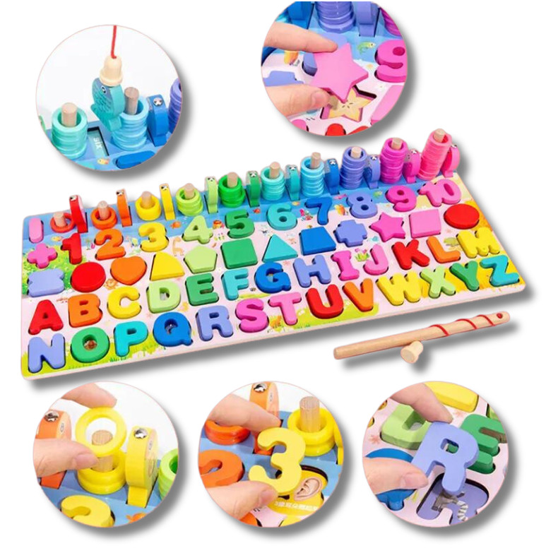 BEST SELLER | 5 in1 Wooden Alphabet Letters Numbers kids Educational toy Puzzle