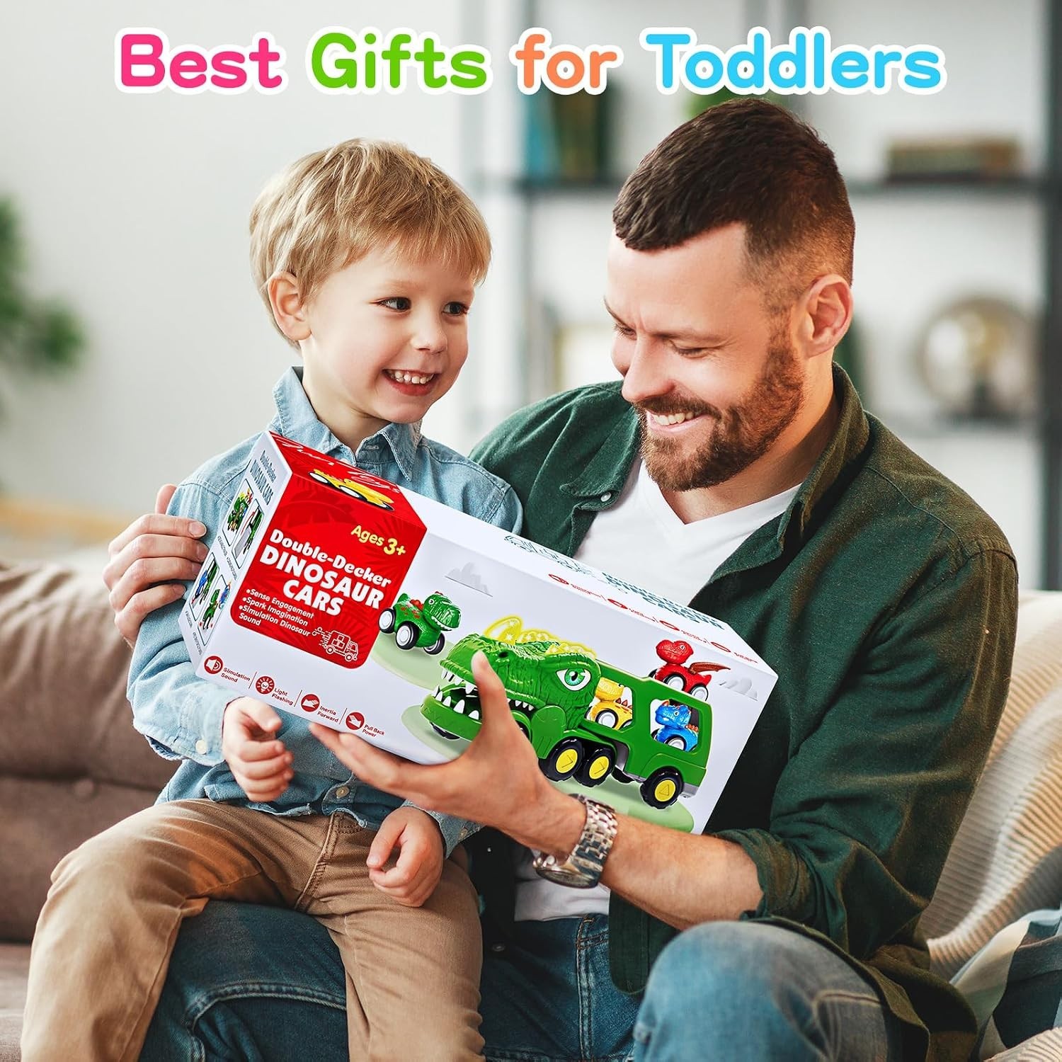 Friction Powered Dinosaur Truck for Toddlers
