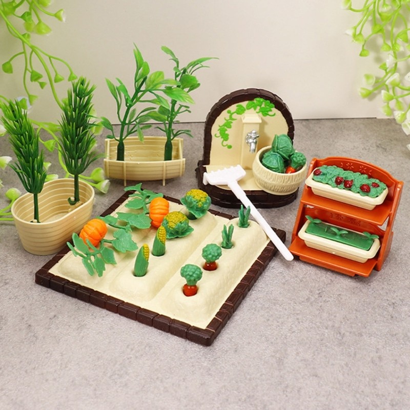Interactive Gardening Scene Tool Set for Parent Child Activity Doll House Decors