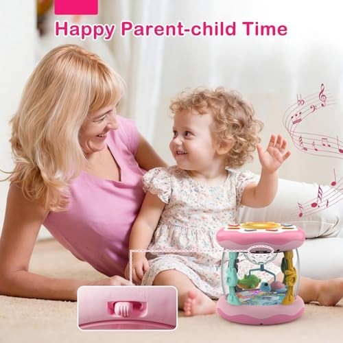Baby Girls Toys 0-6 Months, Ocean Rotating Projector Music Light Up Newborn…