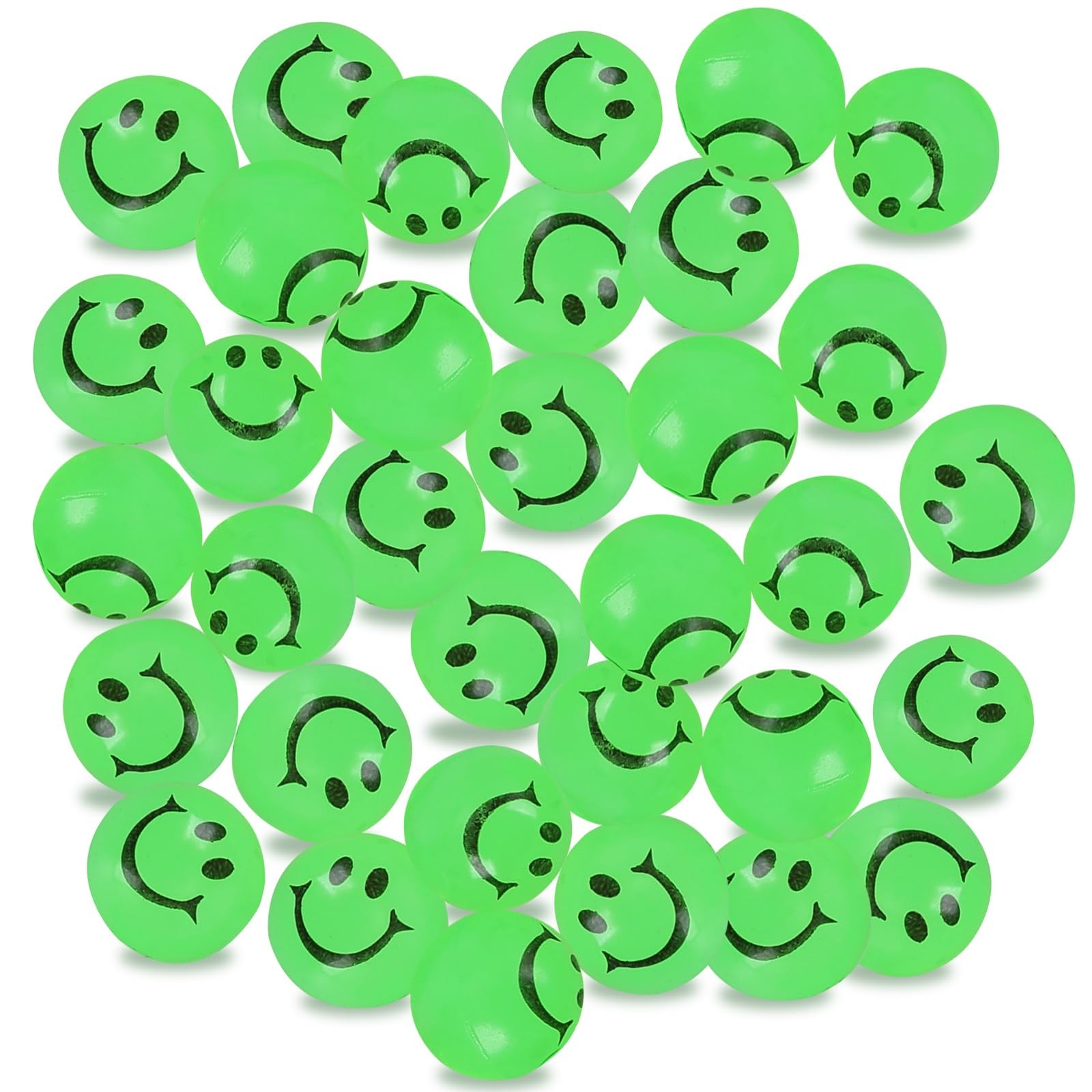 38Pcs Glow in The Dark Smile Bouncy Balls- 1 Inch High Bouncing Balls, Small …